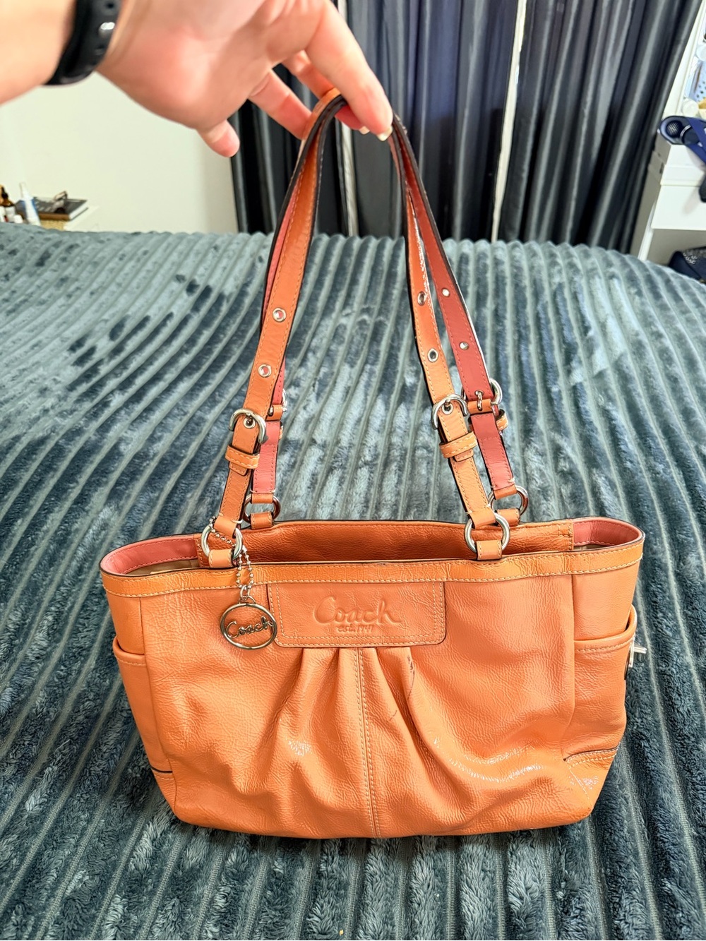 Coach Ashley patent leather Coral carryall tote, style Z19600, made in 2011.
